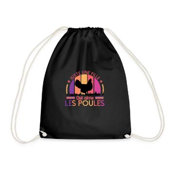 Juste Une Fille Qui Aime Les Poules - Sac de sport léger - noir - Devant