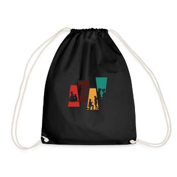 Couple marié rétro vintage-idée cadeau mariée - Sac de sport léger - noir - Devant