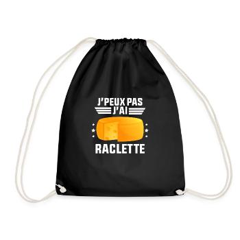 J'Peux Pas J'ai Raclette - Sac de sport léger - noir - Devant