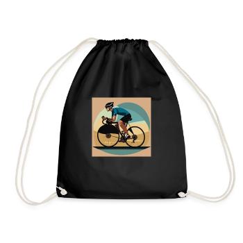 Fahrrad / Rennrad - Turnbeutel - Schwarz - Vorne