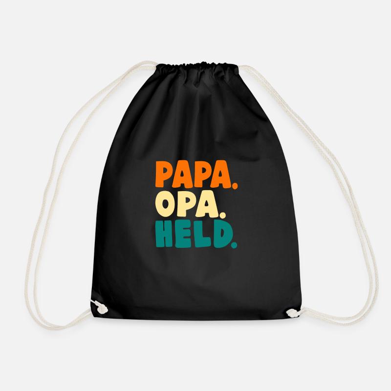PAPA OPA HELD - Turnbeutel - Schwarz