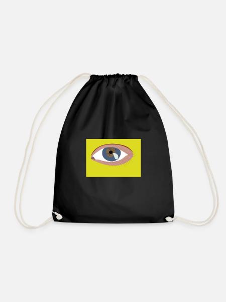 Eye - Drawstring Bag - black
