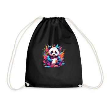 Colorful Panda - Drawstring Bag - black - Front