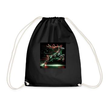 Cyberpunk Christmas Rentier - Turnbeutel - Schwarz - Vorne