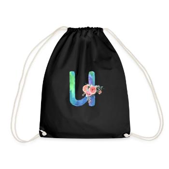 Lettre u watercolor - Sac de sport léger - noir - Devant