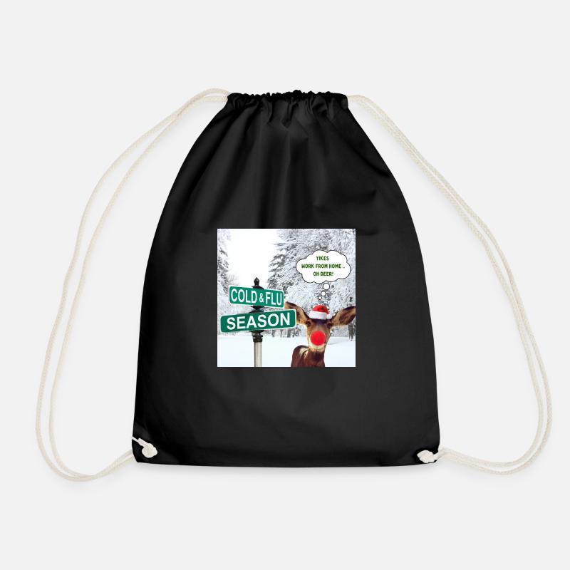 Oh Deer - Rudolf Weihnachtsdesign - Turnbeutel - Schwarz