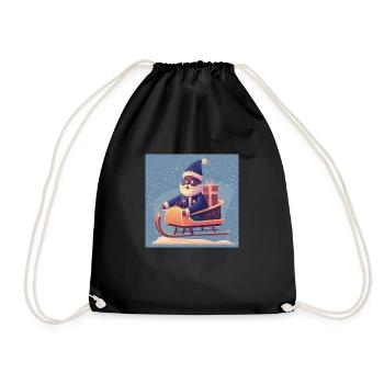 Santa's Sleigh - Drawstring Bag - black - Front