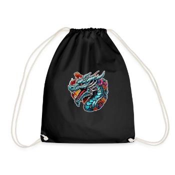 dragon asiatique - japon - chinois - Sac de sport léger - noir - Devant