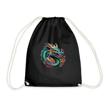 dragon asiatique - japon - chinois - Sac de sport léger - noir - Devant