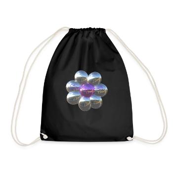 Flower Power - You make me happy - Drawstring Bag - black - Front