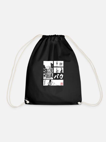 Baka manga for black - Drawstring Bag - black