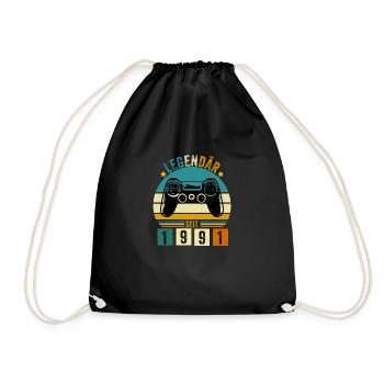 legendär seit 1991 konsole gamer 1991 - Turnbeutel - Schwarz - Vorne