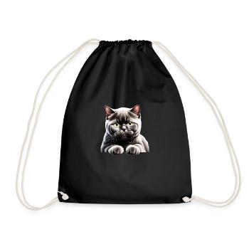 Cat, British Shorthair, Tomcat, Kitten, Cats - Drawstring Bag - black - Front