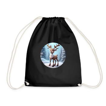 Rennes / Cerfs / Animal / Motif enfant / Noël - Sac de sport léger - noir - Devant