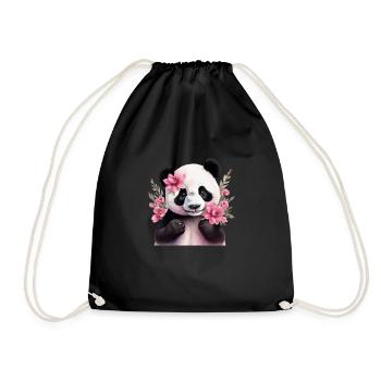 Niedlicher Panda - Turnbeutel - Schwarz - Vorne