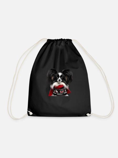 Papillon Weihnachten - Turnbeutel - Schwarz