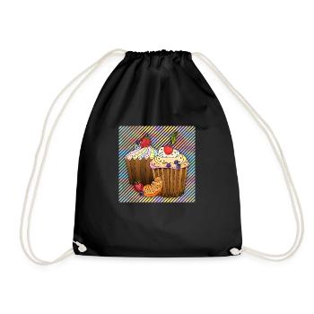 Cake - Drawstring Bag - black - Front