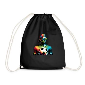 Cool Soccer Guy Ready For Game Day - Drawstring Bag - black - Front