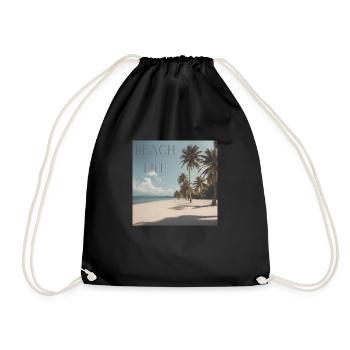 BEACH LIFE Design - Turnbeutel - Schwarz - Vorne