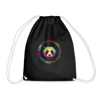Panda de l'amour - Sac de sport léger - noir - Devant