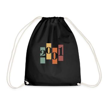 2001 Vintage Retro - Drawstring Bag - black - Front