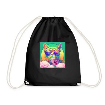 psycho-glass-cat - Turnbeutel - Schwarz - Vorne