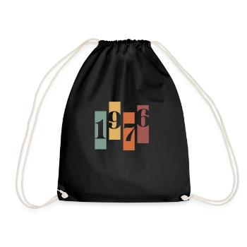 1976 Vintage Retro - Drawstring Bag - black - Front