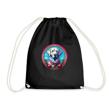 Labrador Retriever Hund Weihnachten, Liebe Hunde - Turnbeutel - Schwarz - Vorne