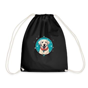 Labrador Retriever Hund Weihnachten, Liebe Hunde - Turnbeutel - Schwarz - Vorne
