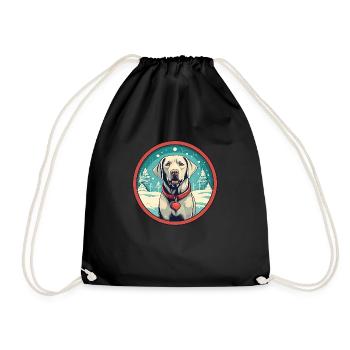 Labrador Retriever Hund Weihnachten, Liebe Hunde - Turnbeutel - Schwarz - Vorne