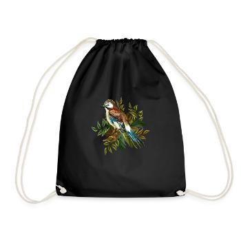 Bunter Vogel - Turnbeutel - Schwarz - Vorne