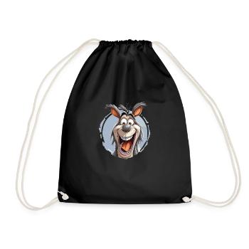 Crazy Donkey Style Comic - Crazy Funny Donkey - Drawstring Bag - black - Front
