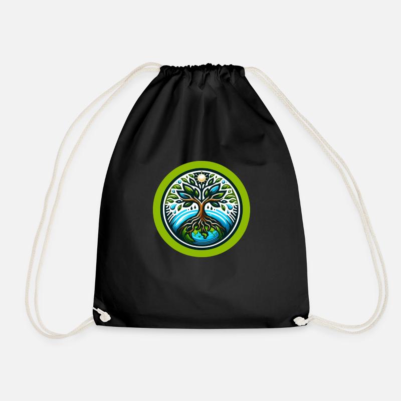 Tree of Life - Drawstring Bag - black
