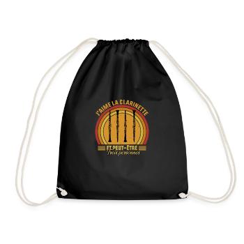 j'aime la clarinette idée cadeau clarinettiste - Sac de sport léger - noir - Devant