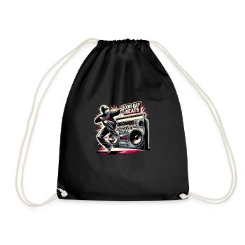 Boombox & Breakdance 3 - Drawstring Bag - black - Front
