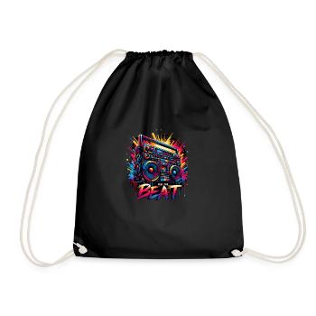 Graffiti Boombox Delight - Drawstring Bag - black - Front