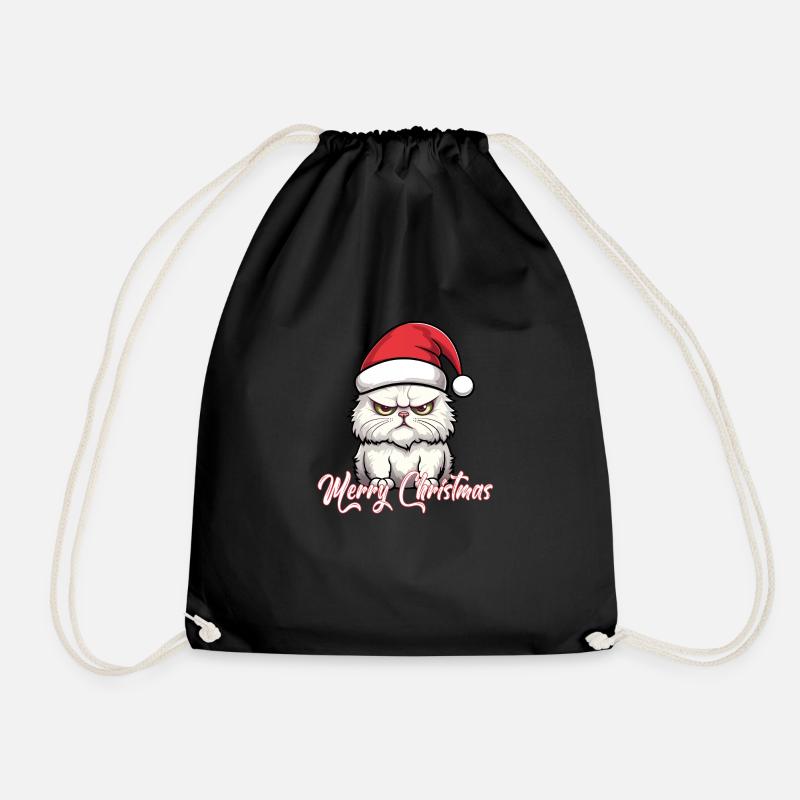 Weihnachts Katze - Turnbeutel - Schwarz