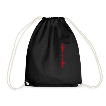 Flûte battement de coeur idée Cadeau flûtiste - Sac de sport léger - noir - Devant
