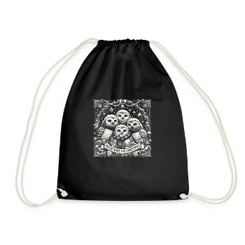 Famille enchanteresse de harfangs des neiges - Sac de sport léger - noir - Devant