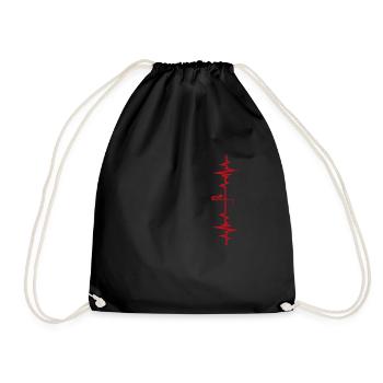saxophone battement de coeur Cadeau saxophoniste - Sac de sport léger - noir - Devant