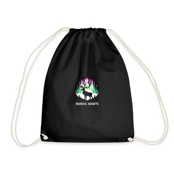 Silhouette de renne nordique - Sac de sport léger - noir - Devant