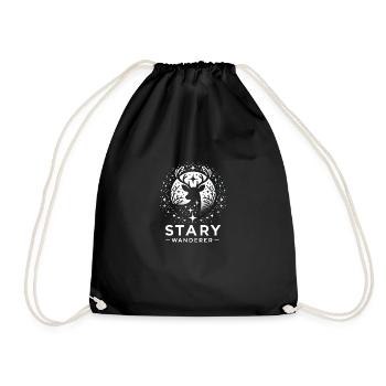 Starry Night Reindeer Silhouette (2) - Drawstring Bag - black - Front