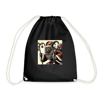 Krampus Santa - Japanese Style - Drawstring Bag - black - Front