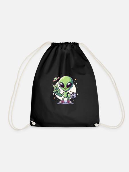 Alien de dessin animé - Sac de sport léger - noir