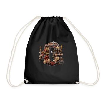 Abstract Futuristic Illustrations Symbols Words - Drawstring Bag - black - Front