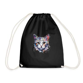 Chat Pet World Animal Lover Furry Friend Abstrait - Sac de sport léger - noir - Devant