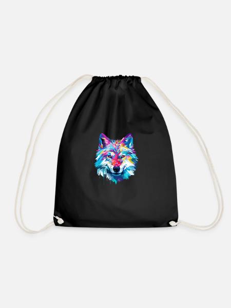 Wolf Animal Freedom World Wildlife Wonder Abstract - Turnbeutel - Schwarz