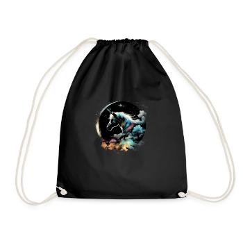Night unicorn - Drawstring Bag - black - Front