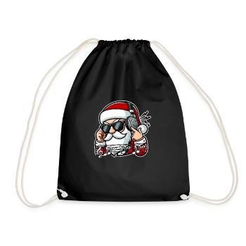 Santa loves Music - Drawstring Bag - black - Front