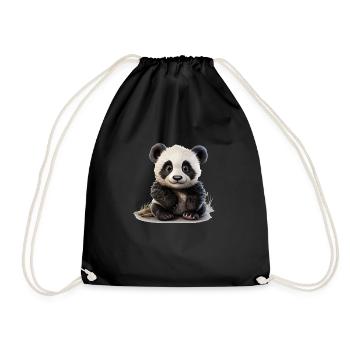 Putziger kleiner Pandabär - Turnbeutel - Schwarz - Vorne